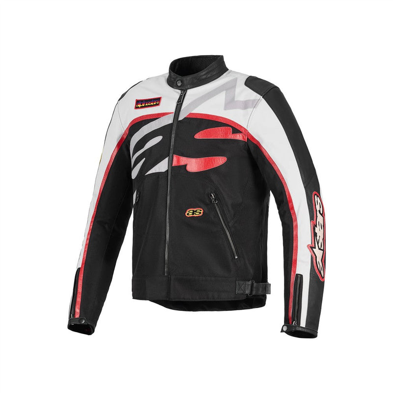 Load image into Gallery viewer, Alpinestars Axton Leather/Textile Jacket Black/Off White/Bright Red
