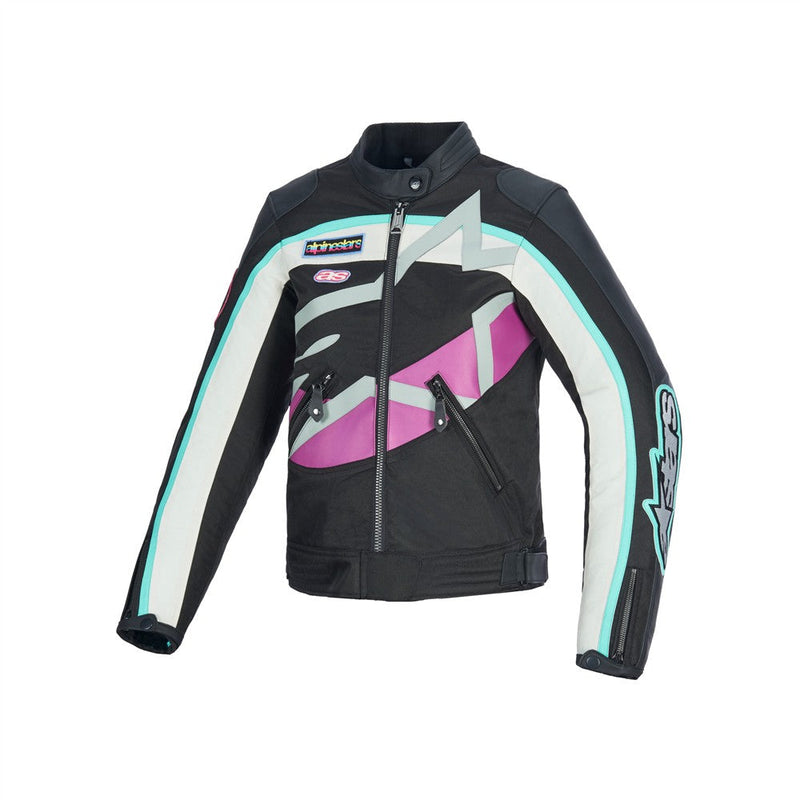 Load image into Gallery viewer, Alpinestars Idles Leather/Textile Jacket Black/Off White/Purple
