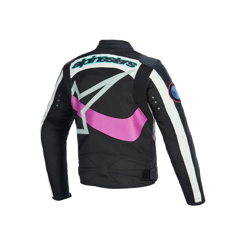 Load image into Gallery viewer, Alpinestars Idles Leather/Textile Jacket Black/Off White/Purple
