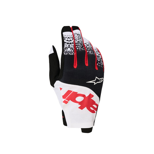 Alpinestars Techstar Gloves Black/White/Red Fluoro
