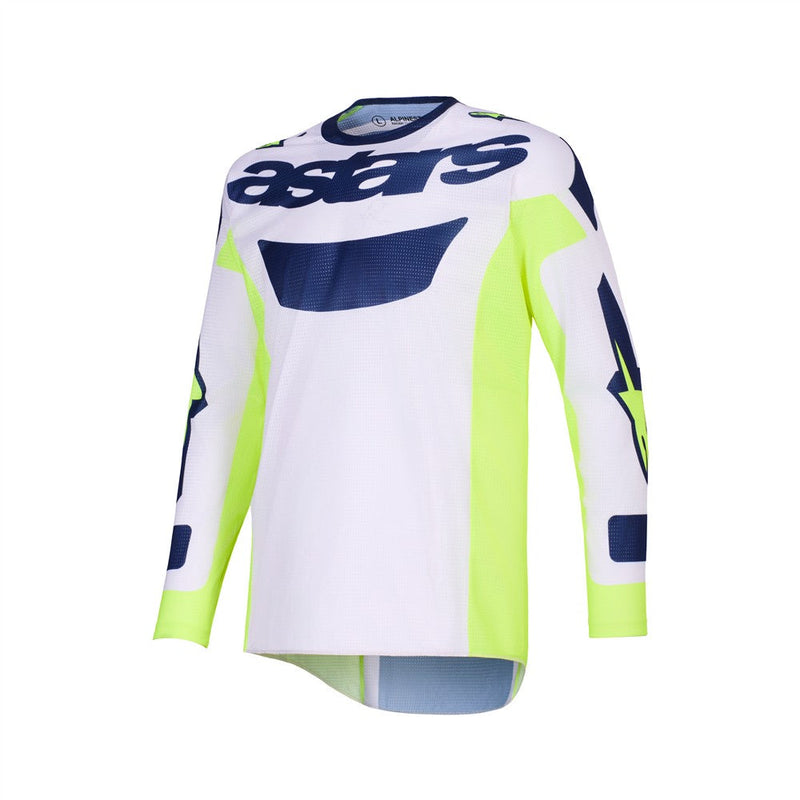 Load image into Gallery viewer, Alpinestars Racer Air Riway Jersey Light Gray/Yellow Fluoro/Blue
