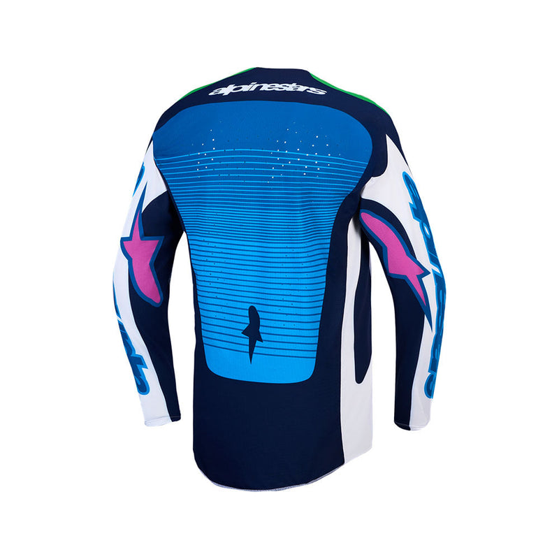 Load image into Gallery viewer, Alpinestars Techstar Maven Jersey White/Blithe Blue/Green Fluoro
