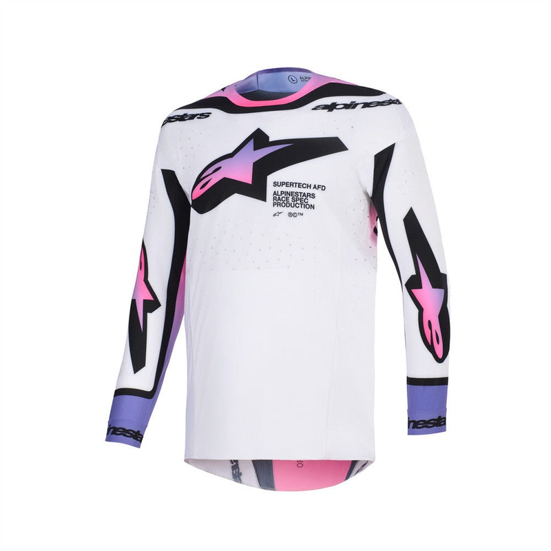 Load image into Gallery viewer, Alpinestars Supertech Pro Vista Jersey White/Purple/Black

