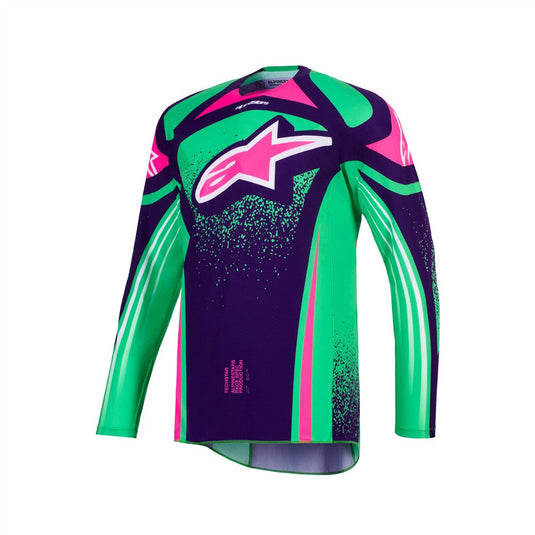 Alpinestars Techstar Nomur Jersey Deep Purple/Green/Pink Fluoro