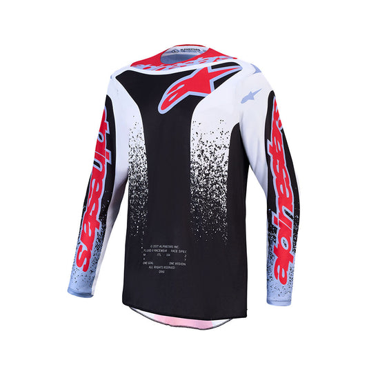 Alpinestars Fluid Drag Jersey Black/White/Light Blue/Red Fluoro