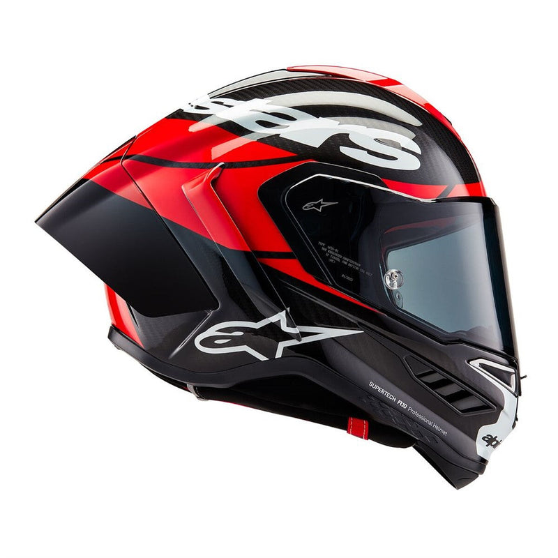 Load image into Gallery viewer, Alpinestars Supertech R10 Helmet Element Black Carbon/Bright Red/White Gloss
