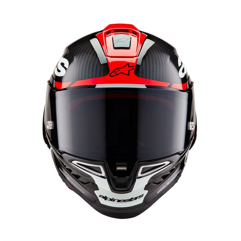 Load image into Gallery viewer, Alpinestars Supertech R10 Helmet Element Black Carbon/Bright Red/White Gloss
