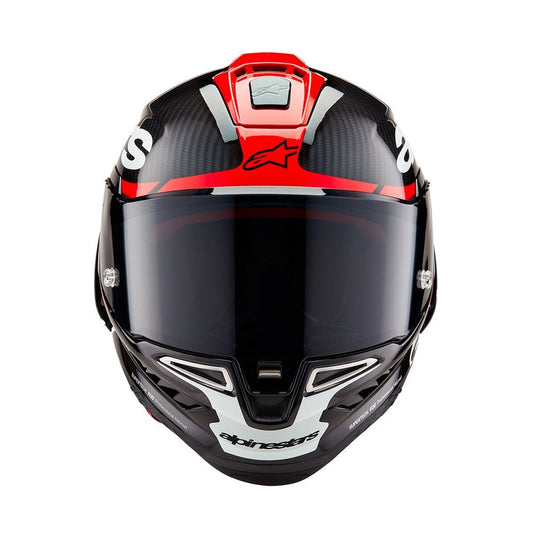 Alpinestars Supertech R10 Helmet Element Black Carbon/Bright Red/White Gloss