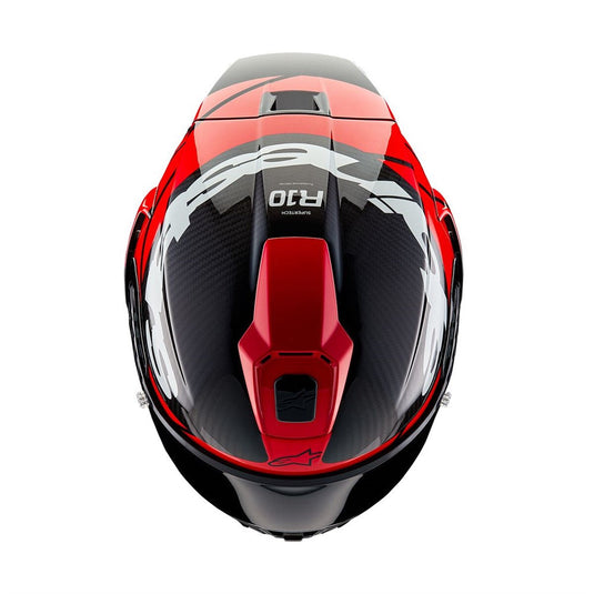 Alpinestars Supertech R10 Helmet Element Black Carbon/Bright Red/White Gloss