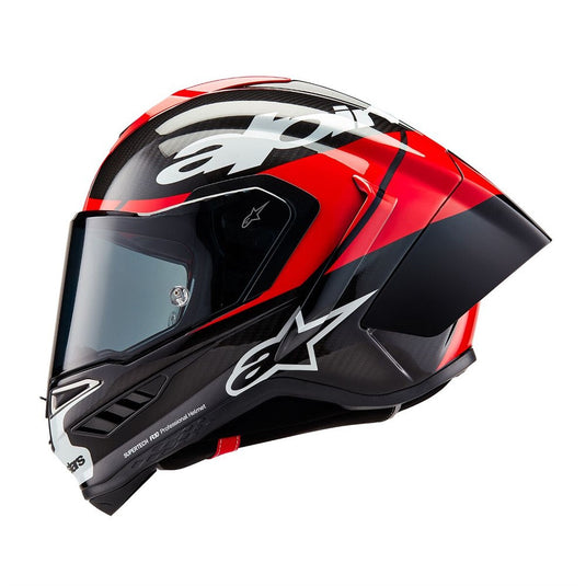 Alpinestars Supertech R10 Helmet Element Black Carbon/Bright Red/White Gloss