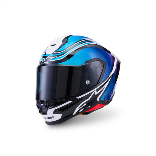 Alpinestars Supertech R7 Helmet Zeal Black/Blue/Pink Fluoro/White Gloss