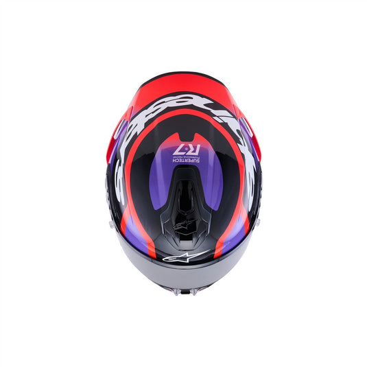 Alpinestars Supertech R7 Helmet Lumen Black/Purple/Red Fluoro/White Gloss