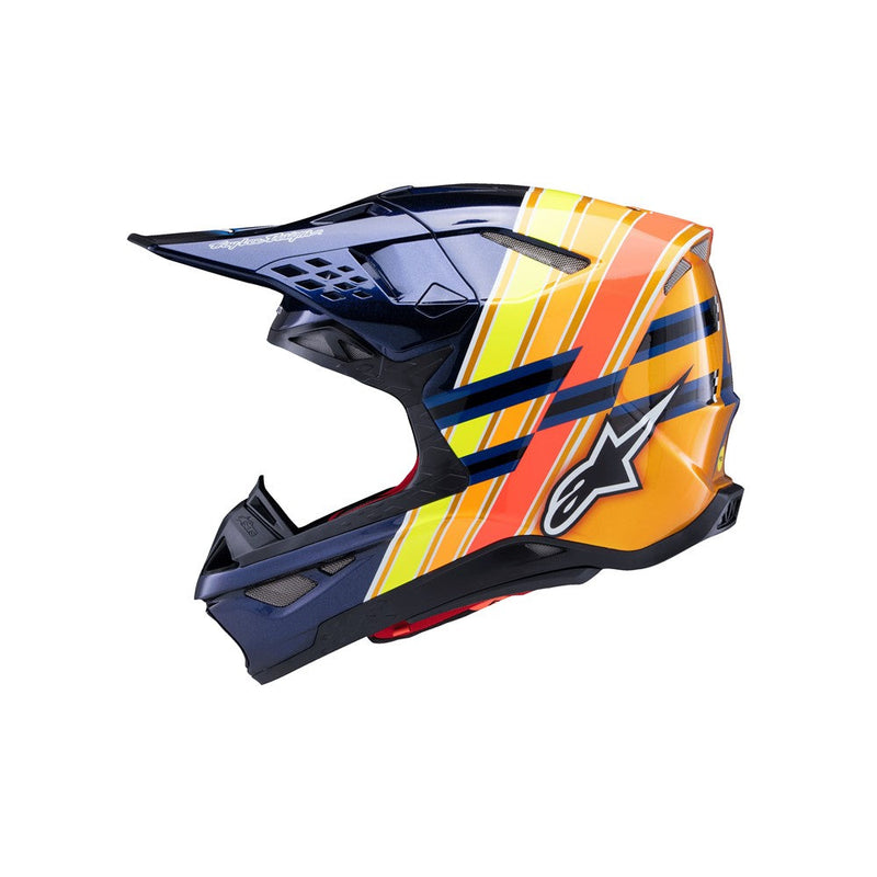 Load image into Gallery viewer, Alpinestars Supertech S-M10 TLD Edition Dark Blue/Orange/Yellow Fluoro/Red Gloss
