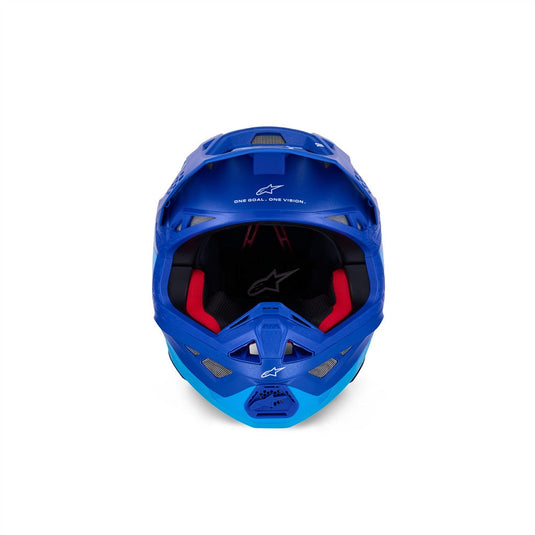 Alpinestars Supertech S-M10 Flood Helmet Metallic Blue/Medium Blue/Black Carbon Matte/Gloss