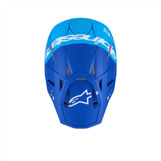 Alpinestars Supertech S-M10 Flood Helmet Metallic Blue/Medium Blue/Black Carbon Matte/Gloss