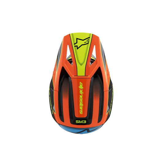 Alpinestars -M3 Youth Helmet Fray Black/Orange/Yellow Fluoro Gloss