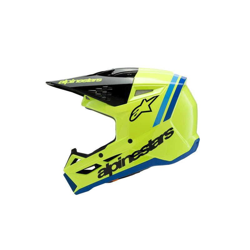 Load image into Gallery viewer, Alpinestars -M3 Youth Helmet Radium Yellow Fluoro/Black/Blue Gloss
