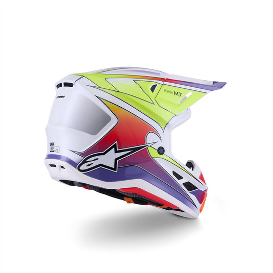 Alpinestars S-M7 Fuse Helmet White/Yellow Fluoro/Purple Gloss