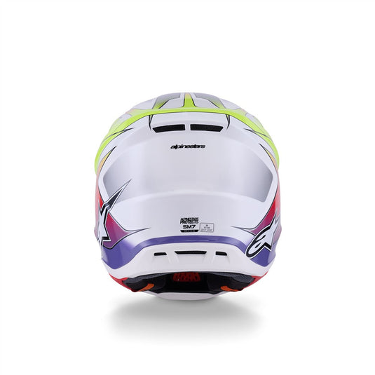 Alpinestars S-M7 Fuse Helmet White/Yellow Fluoro/Purple Gloss
