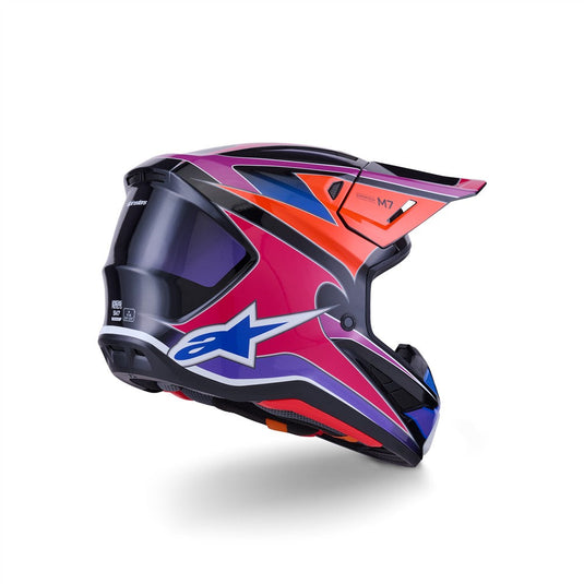 Alpinestars S-M7 Fuse Helmet Blue/Purple/Pink Gloss