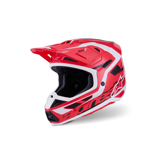 Alpinestars S-M7 Deed Helmet Red/Black/White Gloss