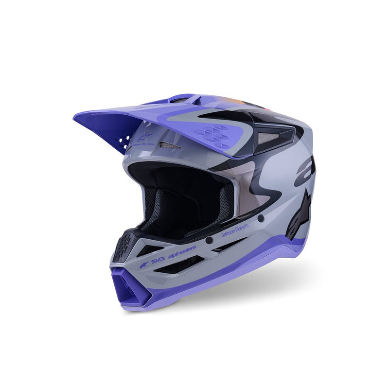 Load image into Gallery viewer, Alpinestars S-M3 Jettson Helmet Gray/Purple/Black Gloss
