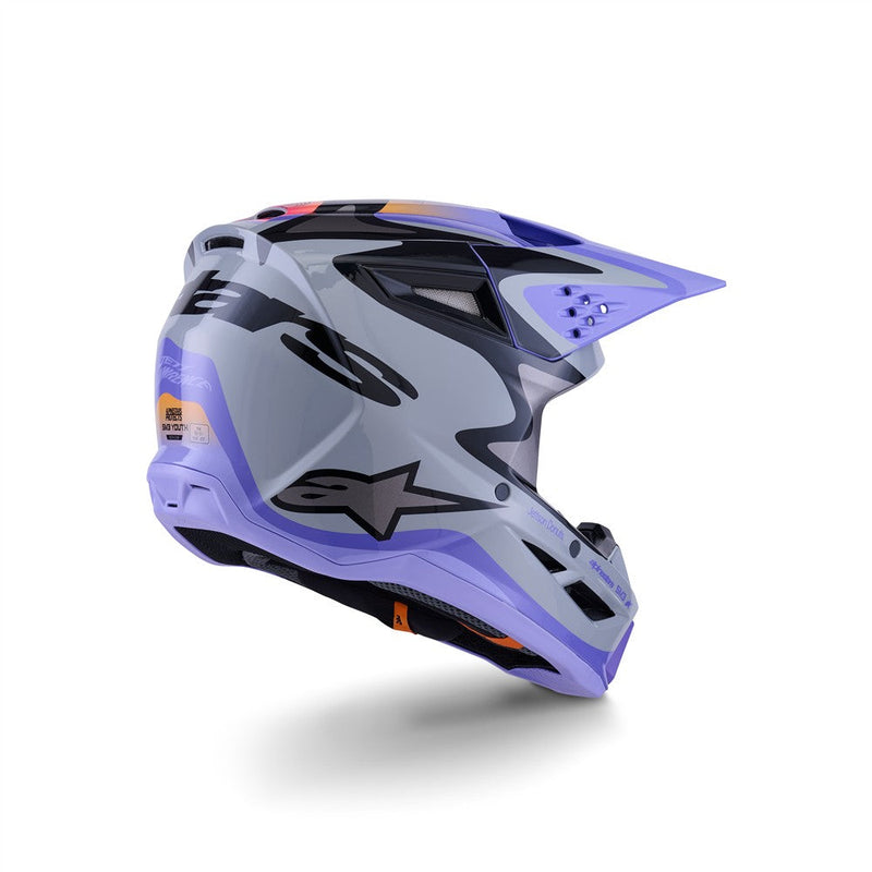 Load image into Gallery viewer, Alpinestars -M3 Youth Helmet Jettson Gray/Purple/Black Gloss
