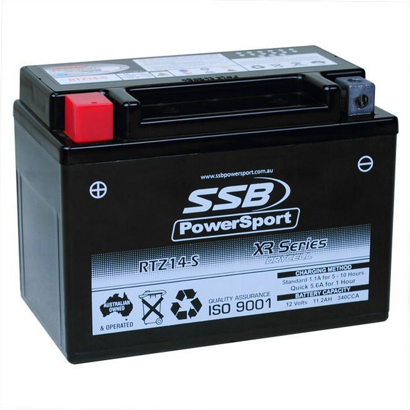 Load image into Gallery viewer, MOTORCYCLE AND POWERSPORTS BATTERY (YTZ14-S) AGM 12V 11.2AH 340CCA SSB HIGH PERFORMANCE
