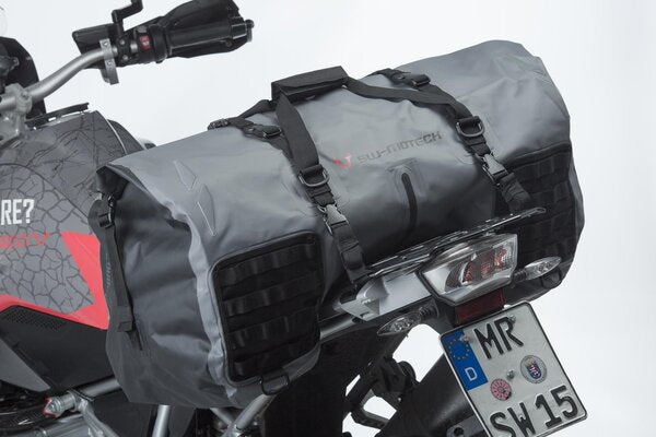Load image into Gallery viewer, TAIL BAG SW MOTECH DRYBAG GREY BLACK 70L WEATHERPOOF
