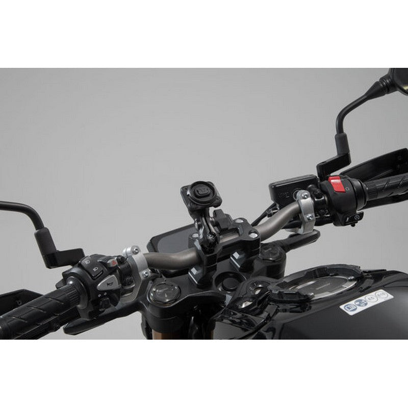 Load image into Gallery viewer, SW MOTECH UNIVERSAL GPS MOUNT KIT WITH NAVI CASE 2 SOCKET ARM FOR HANDLEBAR/MIRROR THREAD
