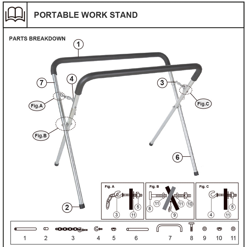 Load image into Gallery viewer, EDS AUTO PORTABLE WORK STAND SPARE CHAIN WITH EYE BOLT
