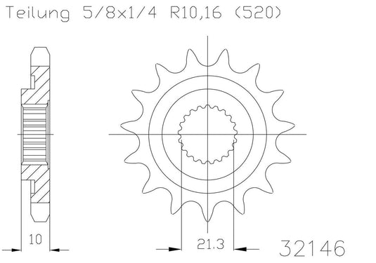 SPROCKET FRONT MOTO MASTER STEEL 13T SUZUKI RMX450 10-19 RMZ450 05-12