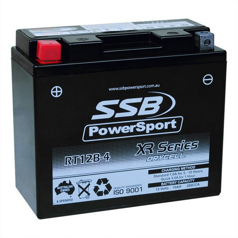 Load image into Gallery viewer, MOTORCYCLE AND POWERSPORTS BATTERY (YT12B-4) AGM 12V 1AH 260CCA BY SSB HIGH PERFORMANCE
